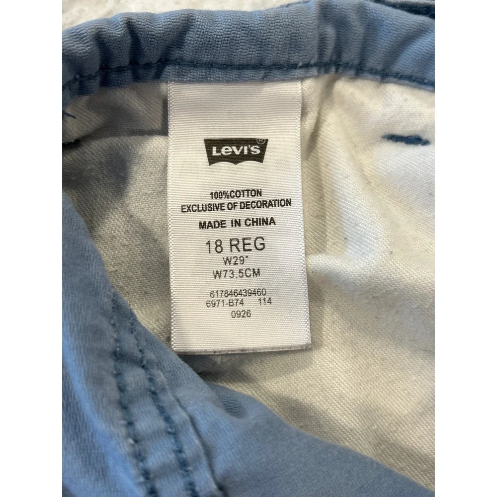 Levi Strauss Co Kids Boys‎ 18 Chino Shorts Light Blue Reg W29